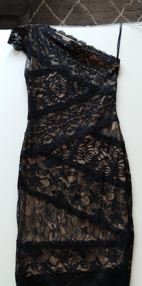 LTB! Sexy one sleeve black lace dress